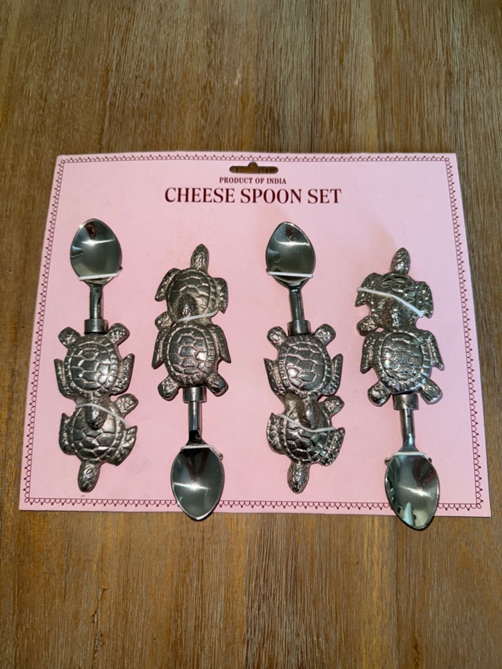 Turtle Cheese Spoon Set - Silver